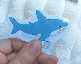 trans blahaj sticker