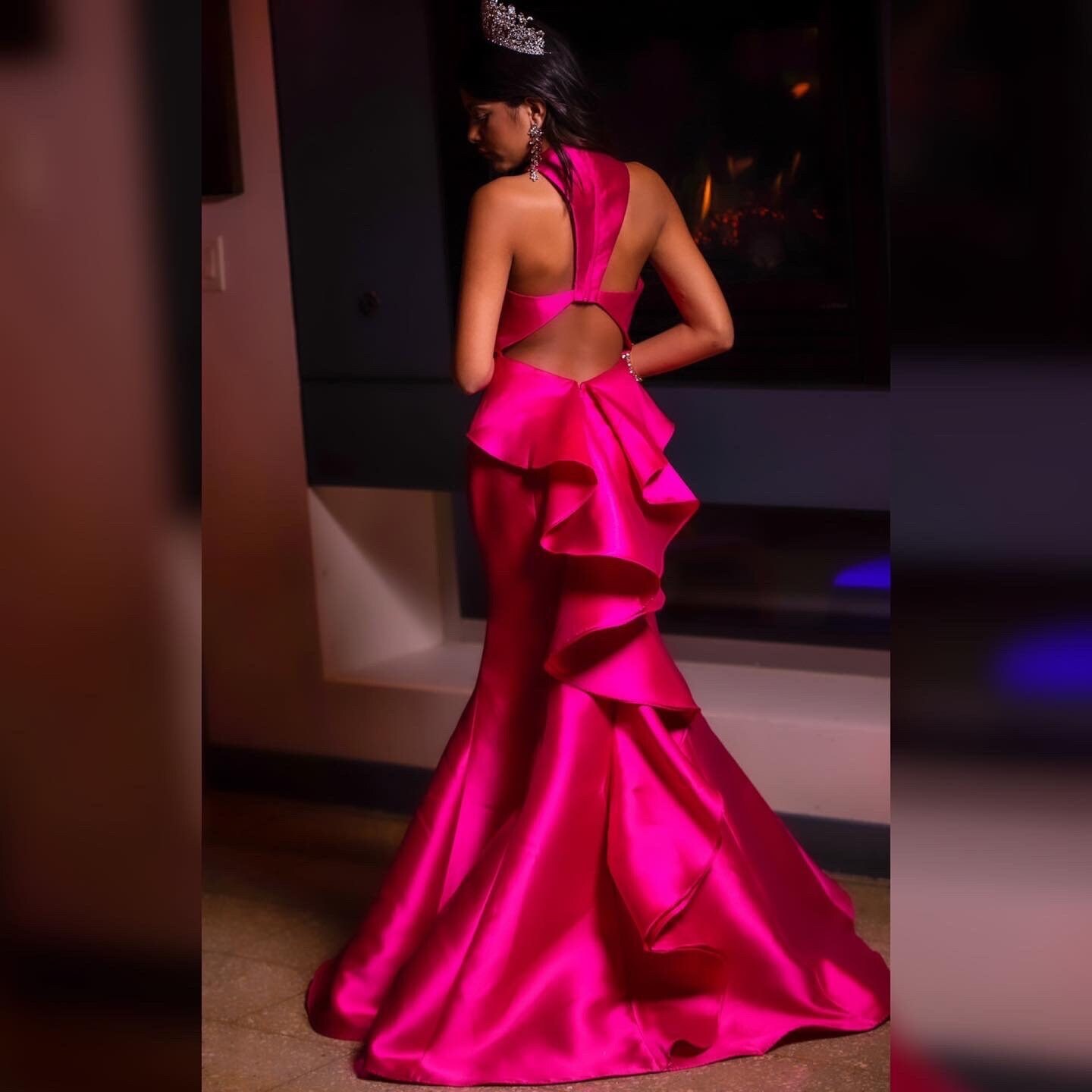 Pink black tie dresses sales