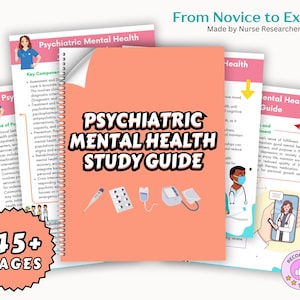 Psychiatric Mental Health Study Guide, Psychiatric Nursing | Mental Health Notes, Digital + Printable, 2025 Edition