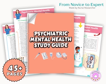 Psychiatric Mental Health Study Guide, Psychiatric Nursing | Mental Health Notes, Digital + Printable, 2025 Edition