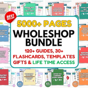 Apuntes de la escuela de enfermería, más de 3000 páginas, apuntes de enfermería, paquete de enfermería, guía de estudio de enfermería, apuntes de enfermería, elementos esenciales de enfermería, cirugía médica, farmacología