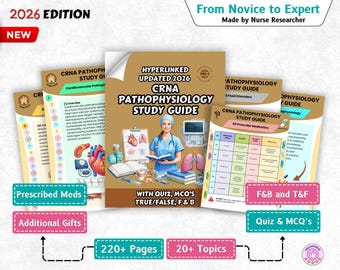 CRNA Pathophysiology Study Guide Bundle, 2026 Edition, 220+ Topics -ICU Notes (PDF)