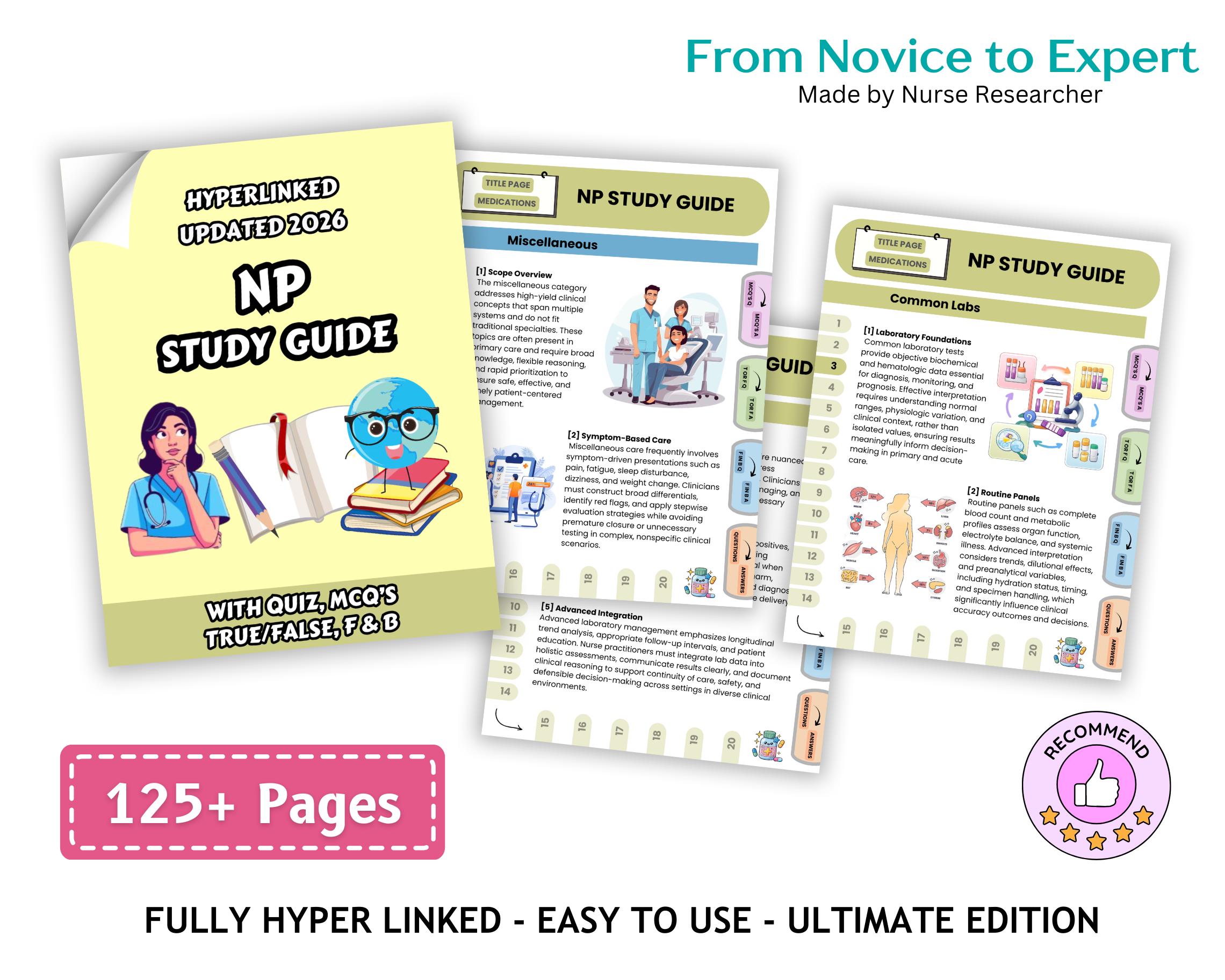 NP Study Guide Mega Bundle, Nurse Practitioner 1100+ Pages, 2026 ...