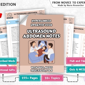 Ultrasound Abdomen Study Notes Bundle: Sonography Student Guide, Hyperlinked 2026 (Digital Download)