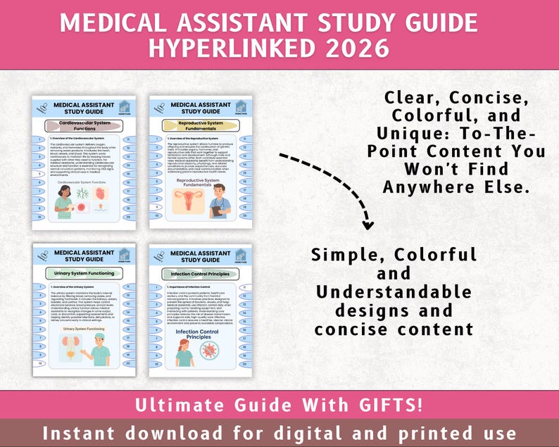 Printable Medical Assistant Work Guide.pdf Medical Assistant Study Guide Hyperlinked, 35+ Topics, 170+ Pages, 2026 ...