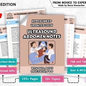 Ultrasound School Abdomen Bundle Ultrasound student study notes, Sonography school Ultrasound tech study guide Gift for Ultrasound tech
