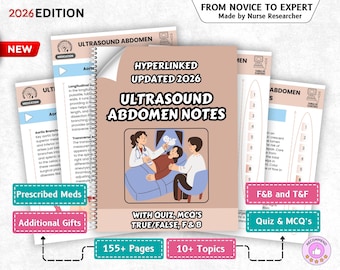 Ultrasound School Abdomen Bundle Ultrasound student study notes, Sonography school Ultrasound tech study guide Gift for Ultrasound tech