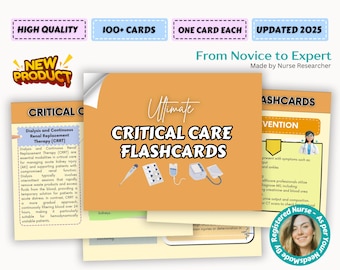 Critical Care Nursing Flashcards 2025 Edition, ICU Study Guide, Med Surg, Nursing Study Guide, Nursing School Notes, Nursing Essentials
