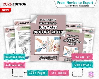 Hyperlinked Biology Notes 2026 perfect for students to Learn and Succeed in Your Exams, Made By Professional - 175+ Pages