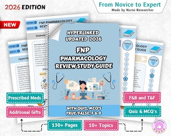 FNP Pharmacology Review: Nurse Practitioner Study Guide & Practice Questions Hyperlinked 2026 (PDF File)