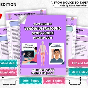 Venous Vascular Ultrasound Study Guide, 15+ Topics, 135+ Pages,  Hyperlinked, 2026 Edition