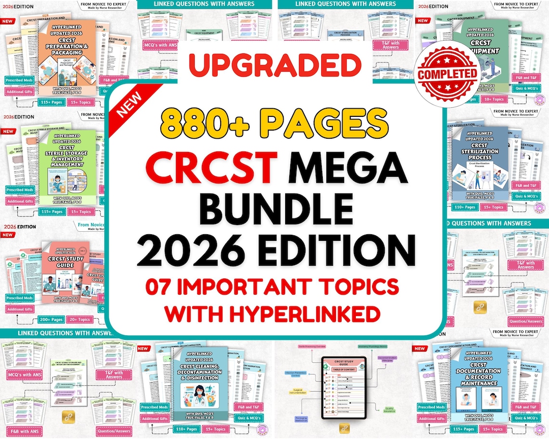 CRCST Study Guide Mega Bundle – Sterile Processing, SPD, Surgical ...