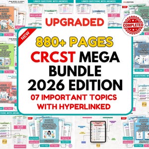 Guía de estudio CRCST (Paquete MEGA 2026): 7 temas, más de 880 páginas, notas de estudio sobre procesamiento estéril y SPD, instrumentos quirúrgicos / Revisión técnica de CBSPD