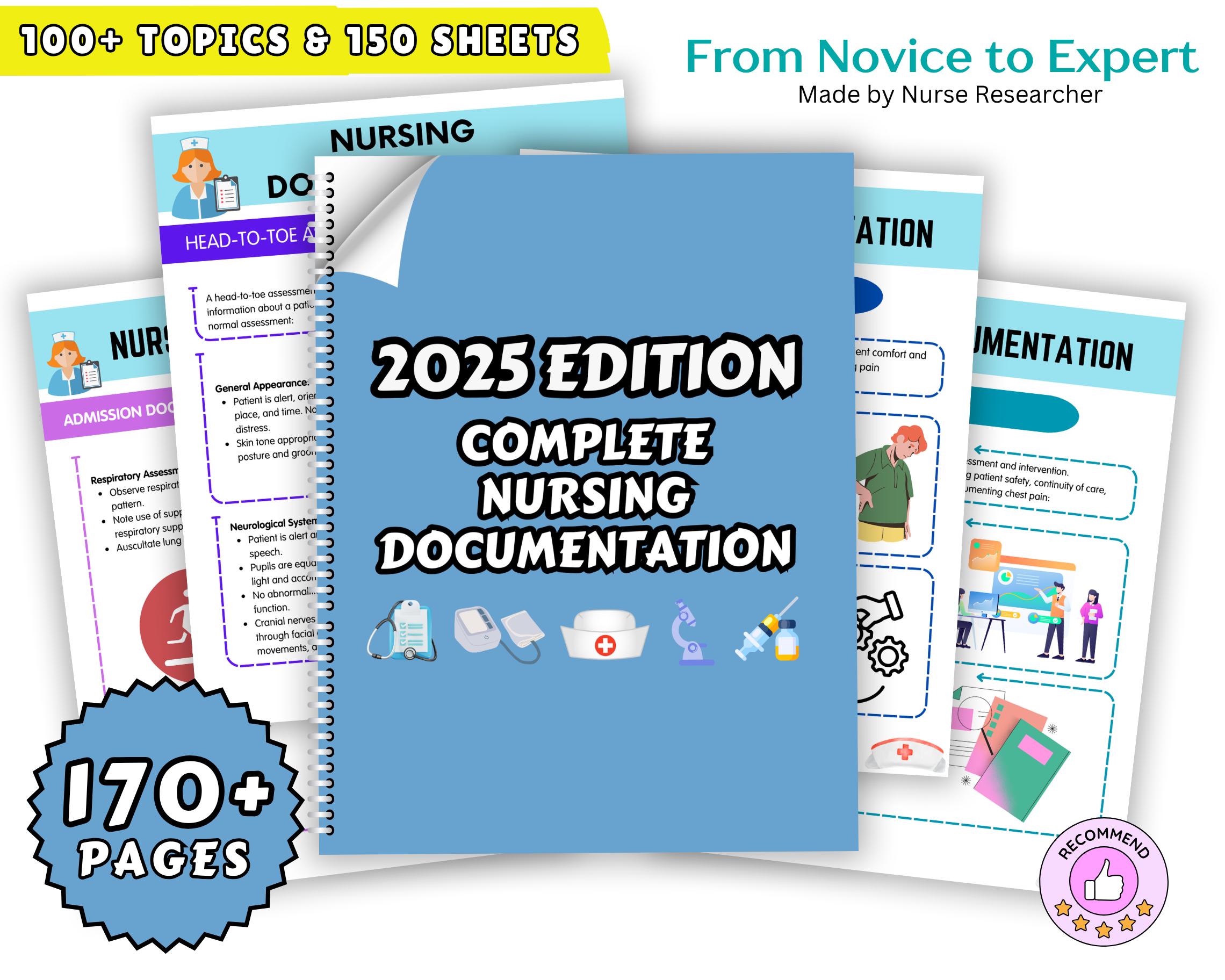 Nursing Documentation Template for Nursing Student Documentation Guide for New Grad Nurse Charting Guide for Nursing Student 100+ Topics PDF