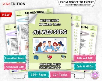 Get a Level 2 or Higher! Adult Medical Surgical ATI CMS Comprehensive Review Study Guide, ATI Med Surg, Medical Surgical, Nursing Notes