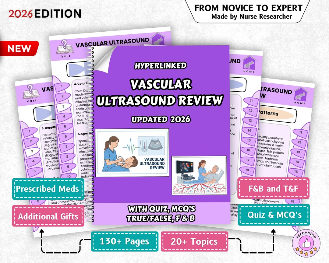 Examination Rvt Study Guide Amazon Vascular Ultrasound RVT Exam Study Guide, 15+ Topics, 135+ Pages ...