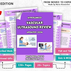 Guide d'étude de l'examen RVT pour échographie vasculaire, + de 15 sujets, plus de 135 pages, hypertexte, édition 2026