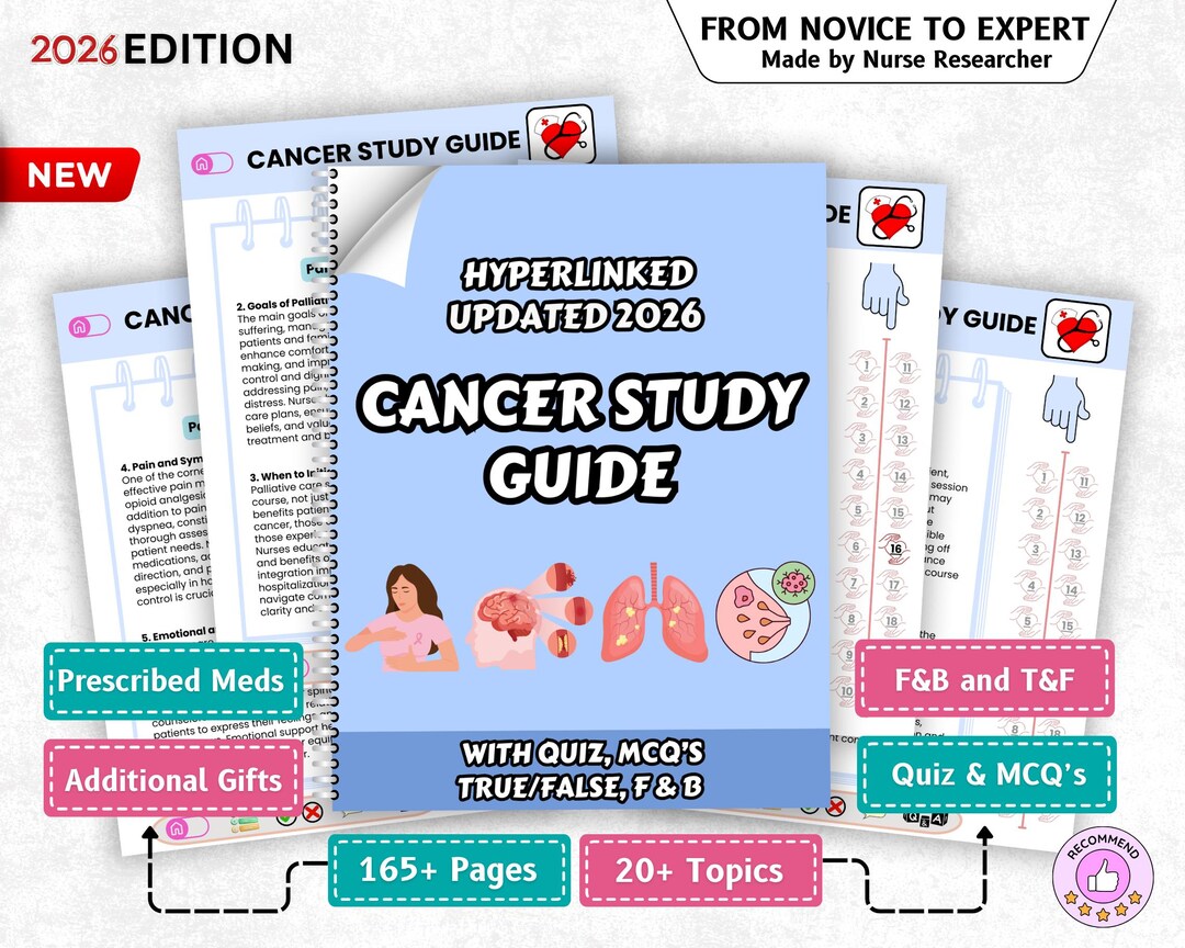Cancer Notes Cancer Nursing Notes 165+ Pages, 20+ Topics, Quiz & More, Hyperlinked ...