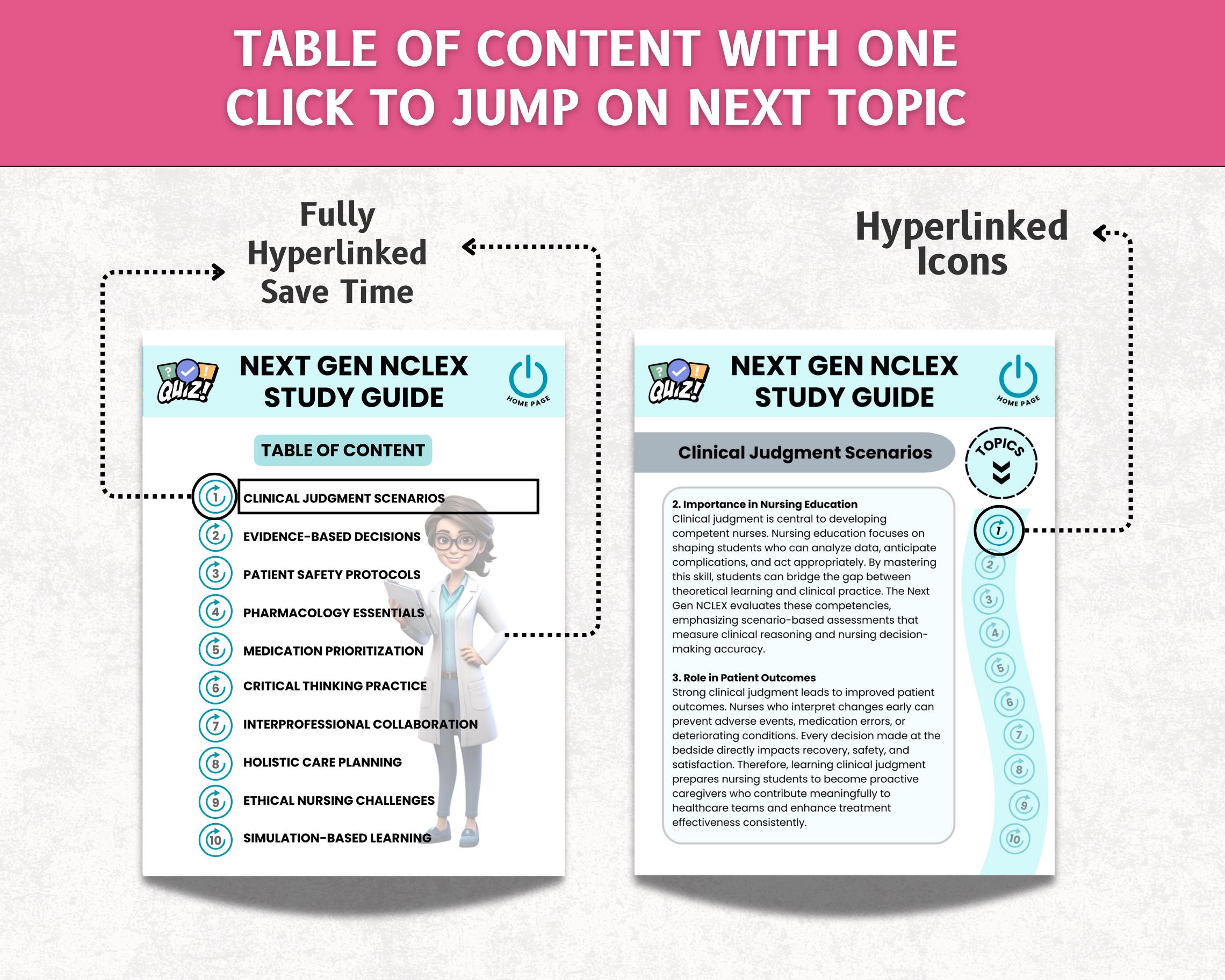 UPGRADED: Next Gen NCLEX 2026, 50+ Topics, 320+ Pages, Hyperlinked ...