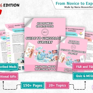UPGRADED Gynecologic Surgery Guide, Nursing Study, Hyperlinked 2026 (Digital Download)