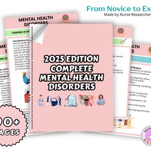 Mental Health Disorders Study Guide 90+ Pages, Psychiatric Nursing, Mental Health Notes, Eating Disorders, Nursing School Notes - 2025