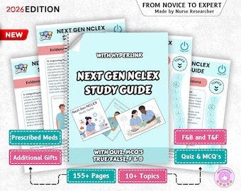 2025 Next Gen NCLEX 2025, 15+ Topics, 155+ Pages, Hyperlinked (Digital Downloads)