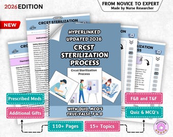 CRCST Sterilization Process – 2026 Edition, Sterile Processing & SPD Study Notes, Surgical Instruments, CBSPD Tech Review, Crcst Study Guide
