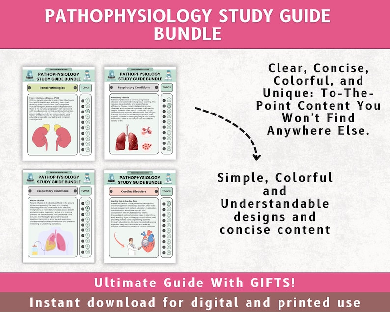 Pathophysiology Study Guide Bundle Hyperlinked, Pathophysiology Nursing, Nurse Notes, Nursing Bundle, Pathophysiology Notes, Nursing School image 6