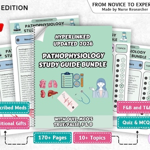 Pathophysiology Study Guide Bundle 170+ Pages, Pathophysiology Nursing, Nurse Notes, Nursing Bundle, Pathophysiology Notes, Nursing School