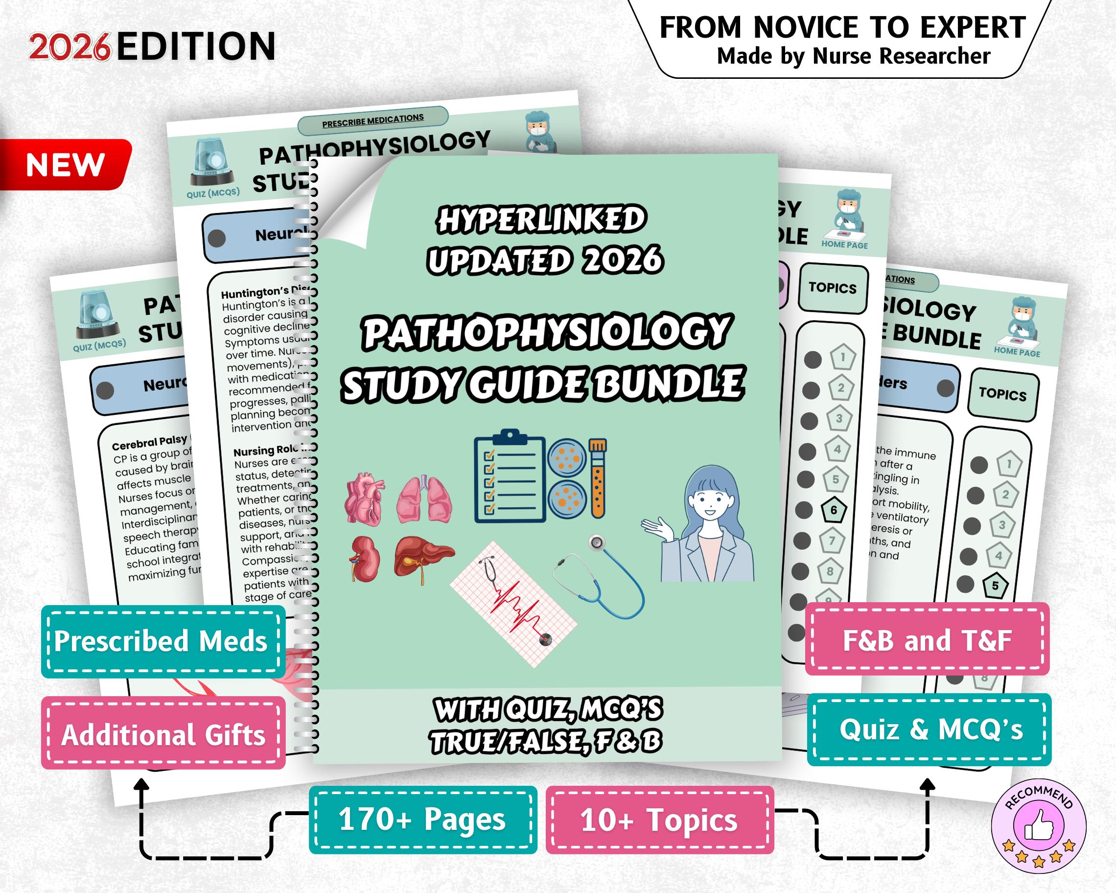 Nursing Pathophysiology Notes.pdf Pathophysiology Study Guide Bundle 170+ Pages, Pathophysiology Nursing ...
