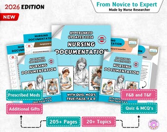 Pflegedokumentationsvorlage für Pflegeschüler-Dokumentationsleitfaden für New Grad Nurse Charting-Leitfaden für Pflegeschüler 200+ Themen PDF