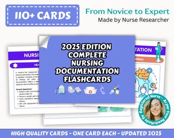 Nursing Documentation Template Flashcards for Nursing Student Documentation Guide for New Grad Nurse Charting for Nursing Student 100+Topics