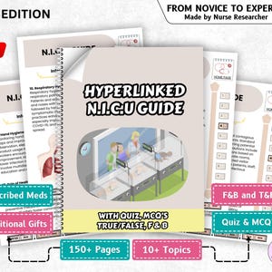 Guía de bolsillo de la UCIN (enfermera de la UCIN) Paquete de tarjetas de referencia para estudiantes de enfermería y enfermeras tituladas, guía completa actualizada de 150 páginas