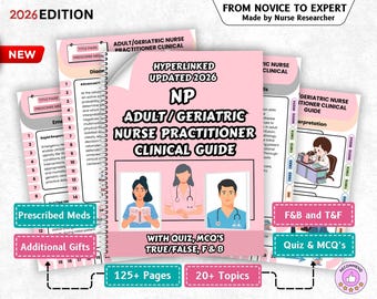 NP Adult Geriatric Study Guide, Family Nurse Practitioner Clinical Pocket Guide, FNP Board Review, Nurse Practitioner Guide, NP Pocket Guide