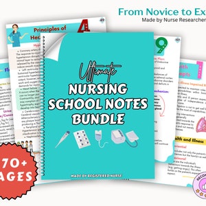 Ensemble ultime pour la réussite en soins infirmiers : plus de 470 pages de notes manuscrites par une infirmière autorisée - Conçu pour vous aider à réussir dans une école d'infirmières - Concis et complet
