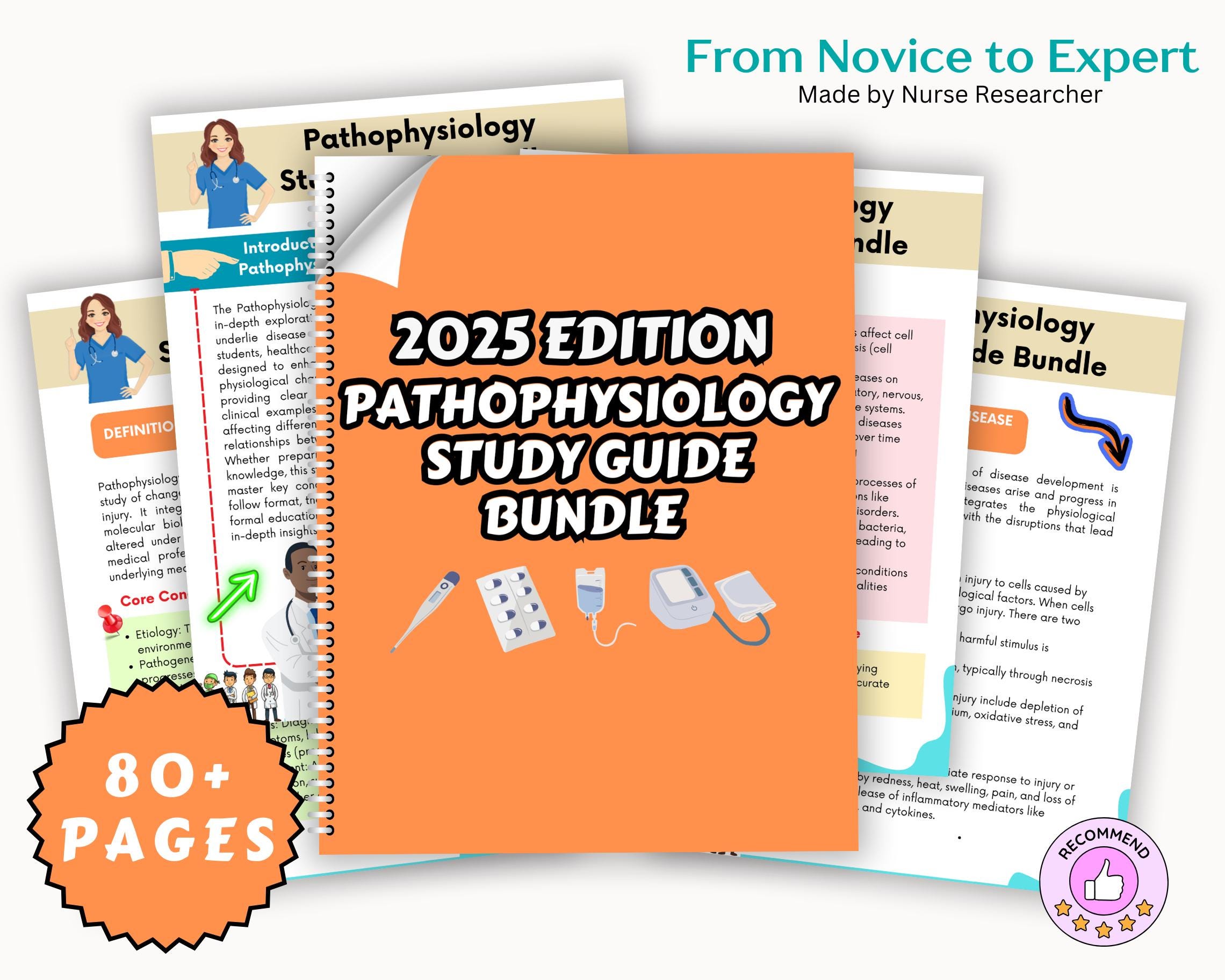 Pathophysiology Study Guide Bundle 60+ Pages, Pathophysiology Nursing, Nurse Notes, Nursing Bundle, Pathophysiology Notes, Nursing School