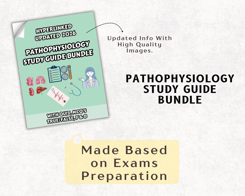 Pathophysiology Study Guide Bundle Hyperlinked, Pathophysiology Nursing, Nurse Notes, Nursing Bundle, Pathophysiology Notes, Nursing School image 10