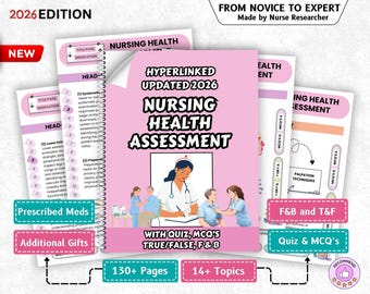 Nursing Health Assessment Guide, Study Notes, Hyperlinked 2026 (Digital Download)