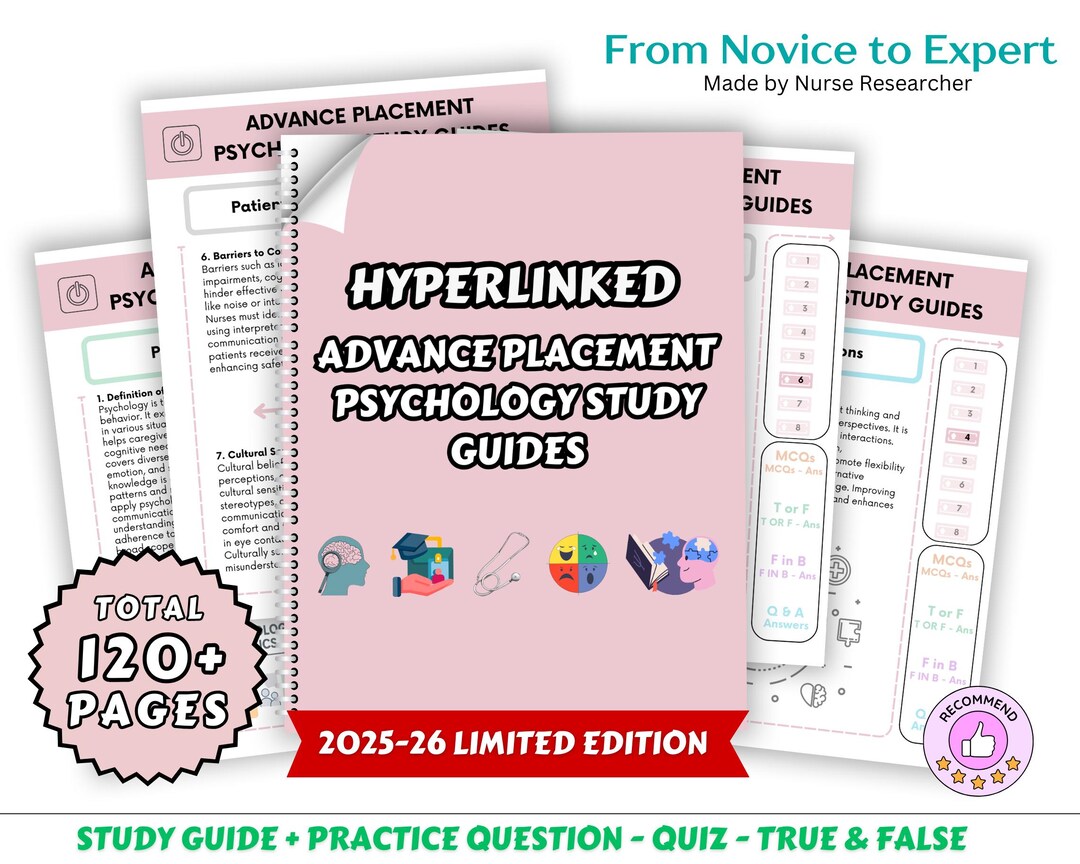 Advance Placement Psychology Study Guides 2026 Hyperlinked - Etsy