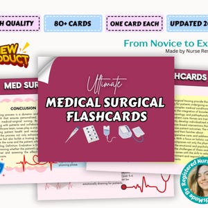 Komplettes Med-Surg Flashcards Bundle 2025, Med-Surg-Lehrbuch, Med-Surg-Lehrbuch, Sofort-Download, medizinisch-chirurgische Notiz