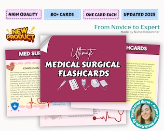 Complete Med-Surg Flashcards Bundle 2025, Med-Surg Study Note, Nursing School Guide, Instant Download, Medical-Surgical Note
