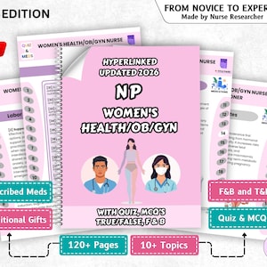 NP Women's Health OB Gyn Nurse Practitioner Quick Clinical Guide & Study Reference, Fnp Study Guide Bundle, Essential NP