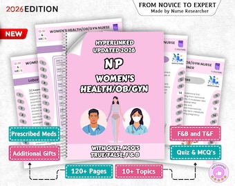 NP Women's Health OB Gyn Nurse Practitioner Quick Clinical Guide & Study Reference, Fnp Study Guide Bundle, Essential NP