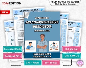 Examen predictivo integral de ATI RN, más de 15 temas, más de 135 páginas, con hipervínculos, edición 2026