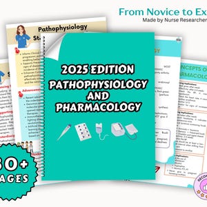 Paquete de guías de estudio de fisiopatología y farmacología, más de 80 páginas, enfermería de fisiopatología, notas de enfermería, paquete de enfermería, notas de fisiopatología