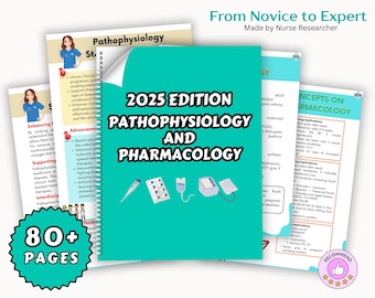 Pathophysiology And Pharmacology Study Guide Bundle 80+ Pages, Pathophysiology Nursing, Nurse Notes, Nursing Bundle, Pathophysiology Notes
