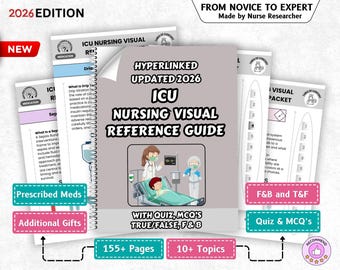 ICU Nursing Notes Bundle 2026, New Grad BSN, Student Nurse, Critical Care Cheat Sheets, Study Guide, CCRN