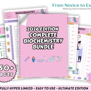 Hyperlinked Biochemistry Notes with Quiz & More, Mcat Study Notes perfect for Biochemistry Students, NEW EDITION