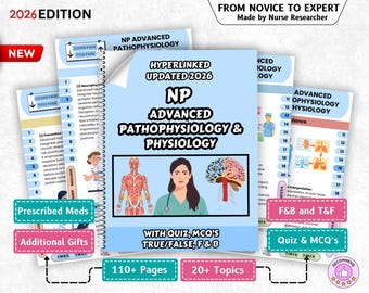 NP Pathophysiology & Physiology Guide, Nurse Practitioner Reference (2026 Edition) (Hyperlinked PDF)