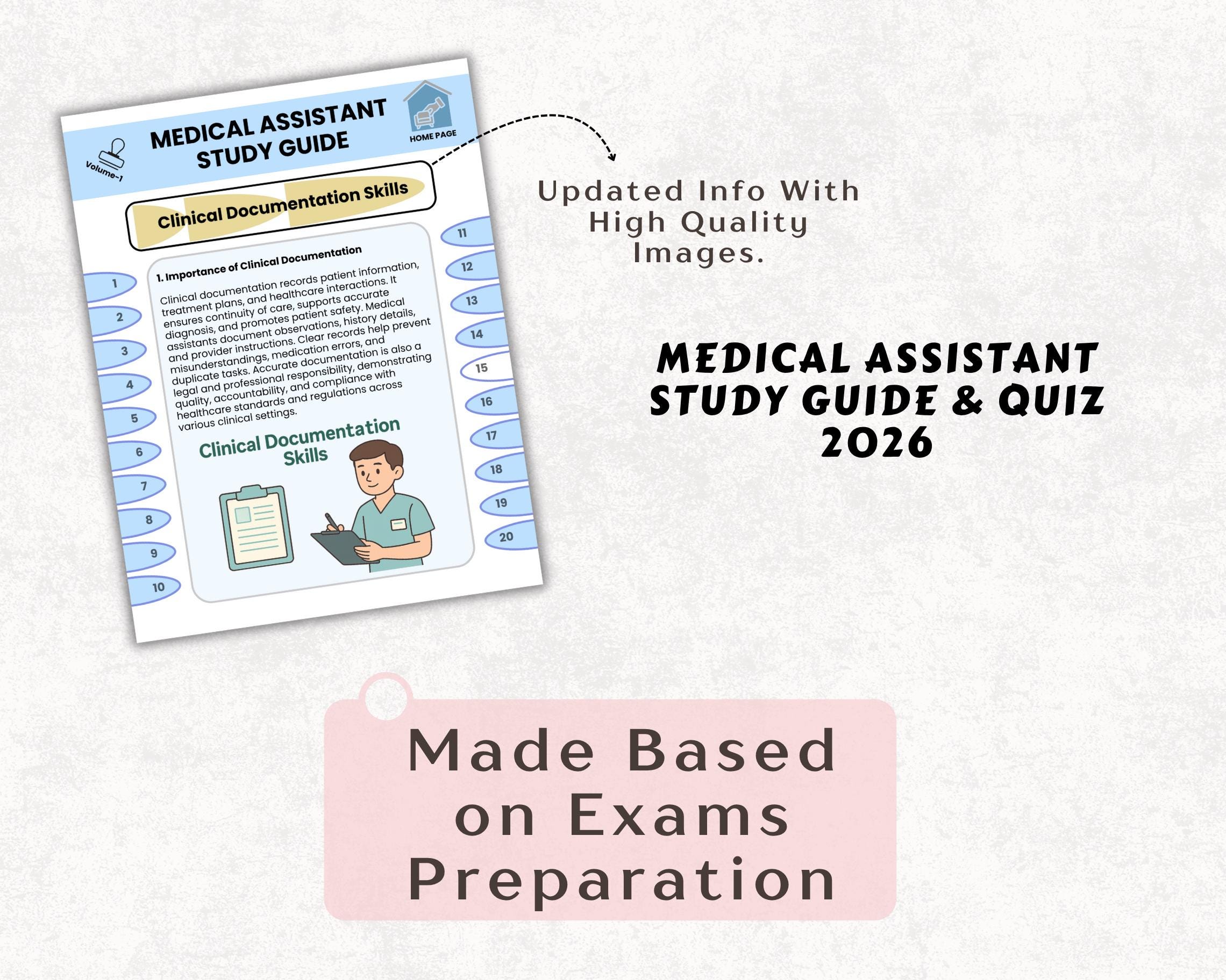 Printable Medical Assistant Work Guide.pdf Medical Assistant Study Guide Hyperlinked, 35+ Topics - 160+ Pages ...